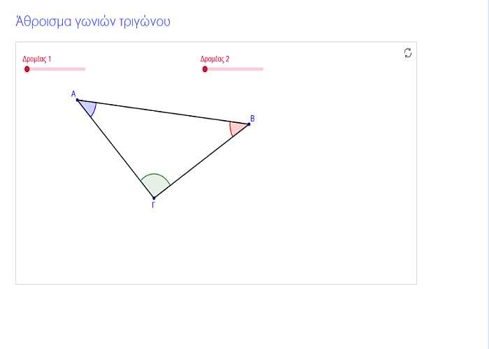 Άθροισμα γωνιών τριγώνου (οπτικοποίηση)